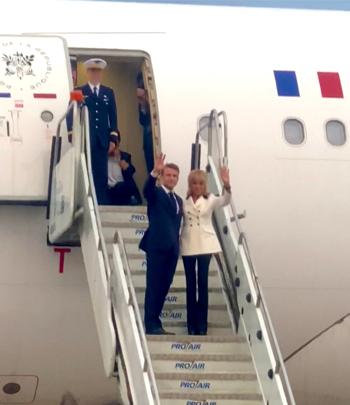 Emmanuel Macron e 1ª dama Brigitte Macron