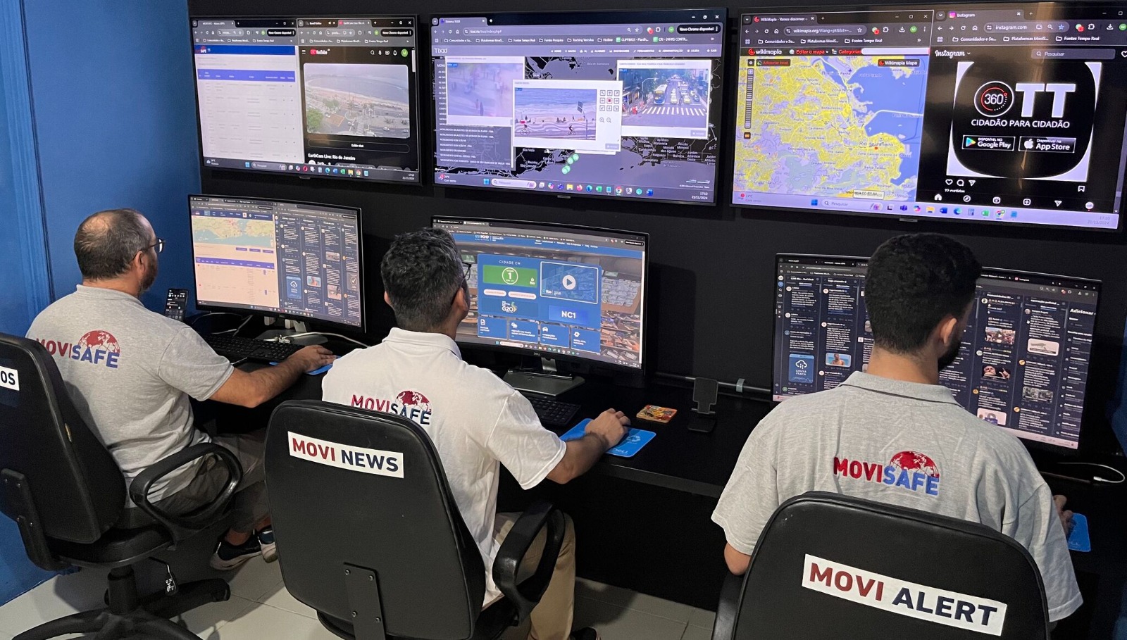 As equipes da MOVISAFE realizam o monitoramento, contando com sistemas de alto desempenho, permitindo uma capacidade de resposta ainda mais rápida.